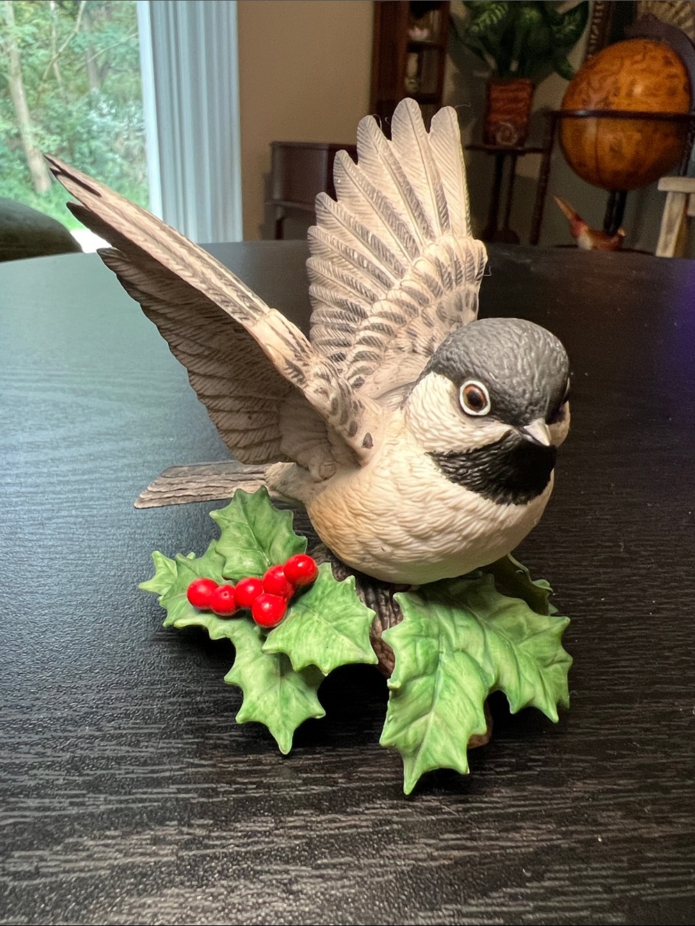 Vintage Lenox Chickadee Figurine Hand-Painted Fine Porcelain Garden Bird